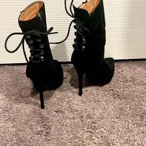 Black Back Tie Booties